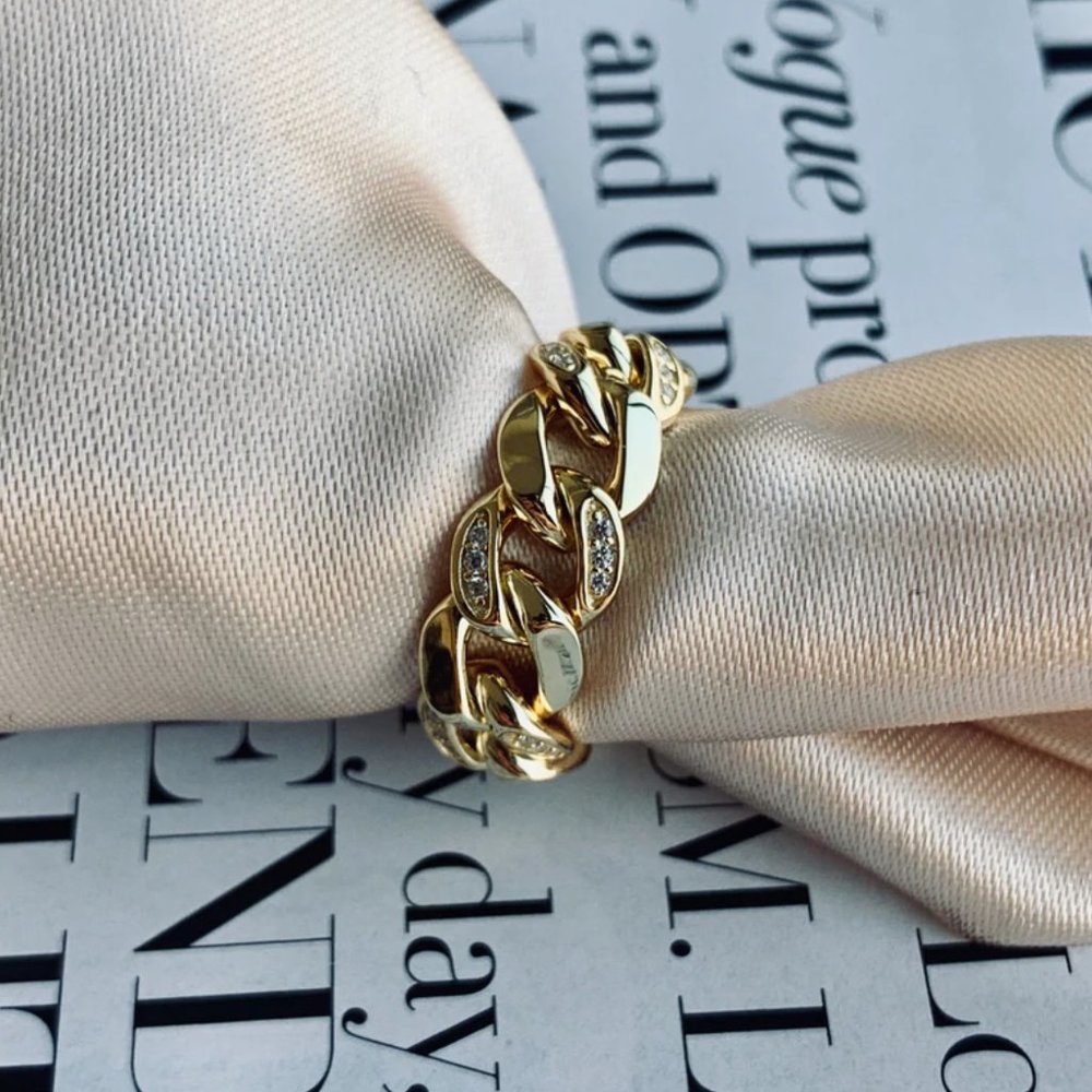 gold cuban link ring